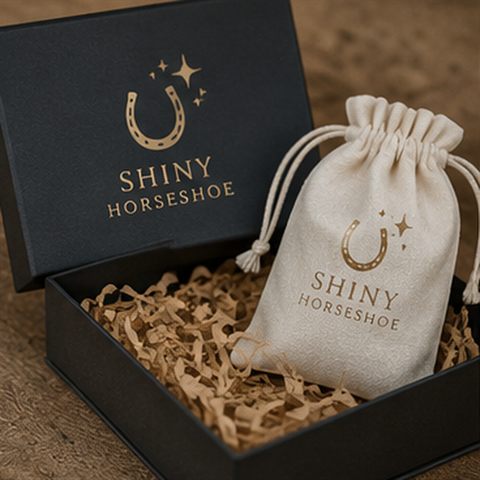 Shiny Horseshoe gift box with keepsake pouch