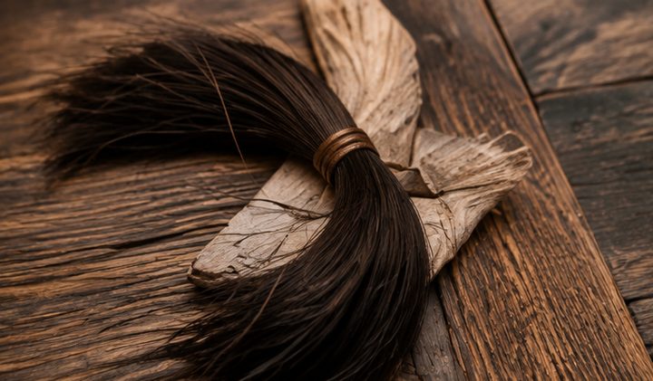 Lock of horse tail hair for a horsehair keepsake